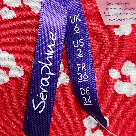 Seraphine Women's Red & White Floral Maternity/Nursing Wrap Dress Size 2, 4 & 6 - Picture 5 of 9